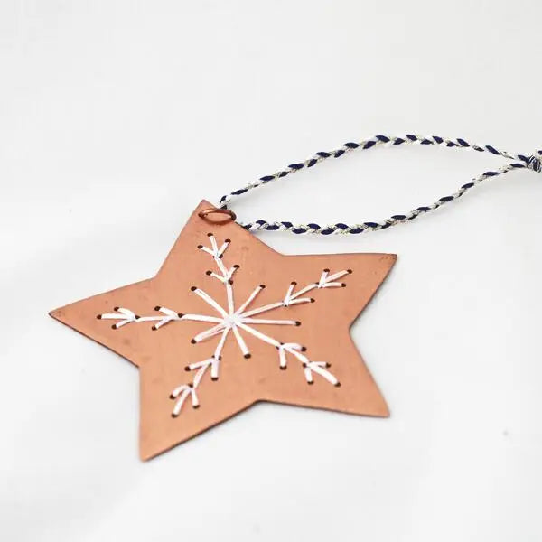 Embroidered Star Christmas Ornament
