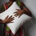 Natural kantha cushion cover, Primary colours