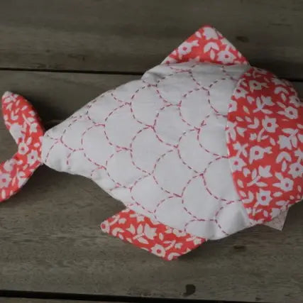 Handstitched fish from colorful sari cloth - ocean theme
