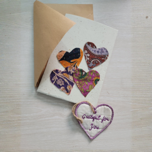 Ethical Mother’s Day Gift Set | Handmade Card & Embroidered Heart