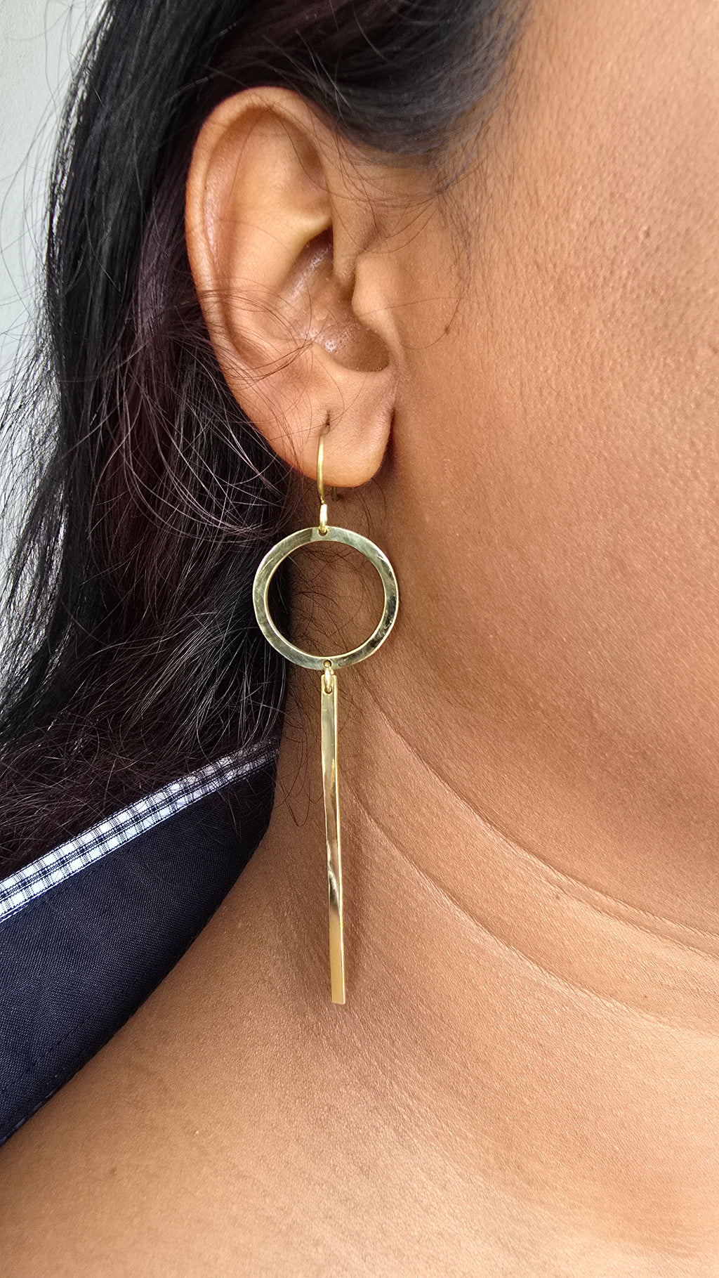 Orbit Pendulum Brass Earrings – Modern Brass Dangle