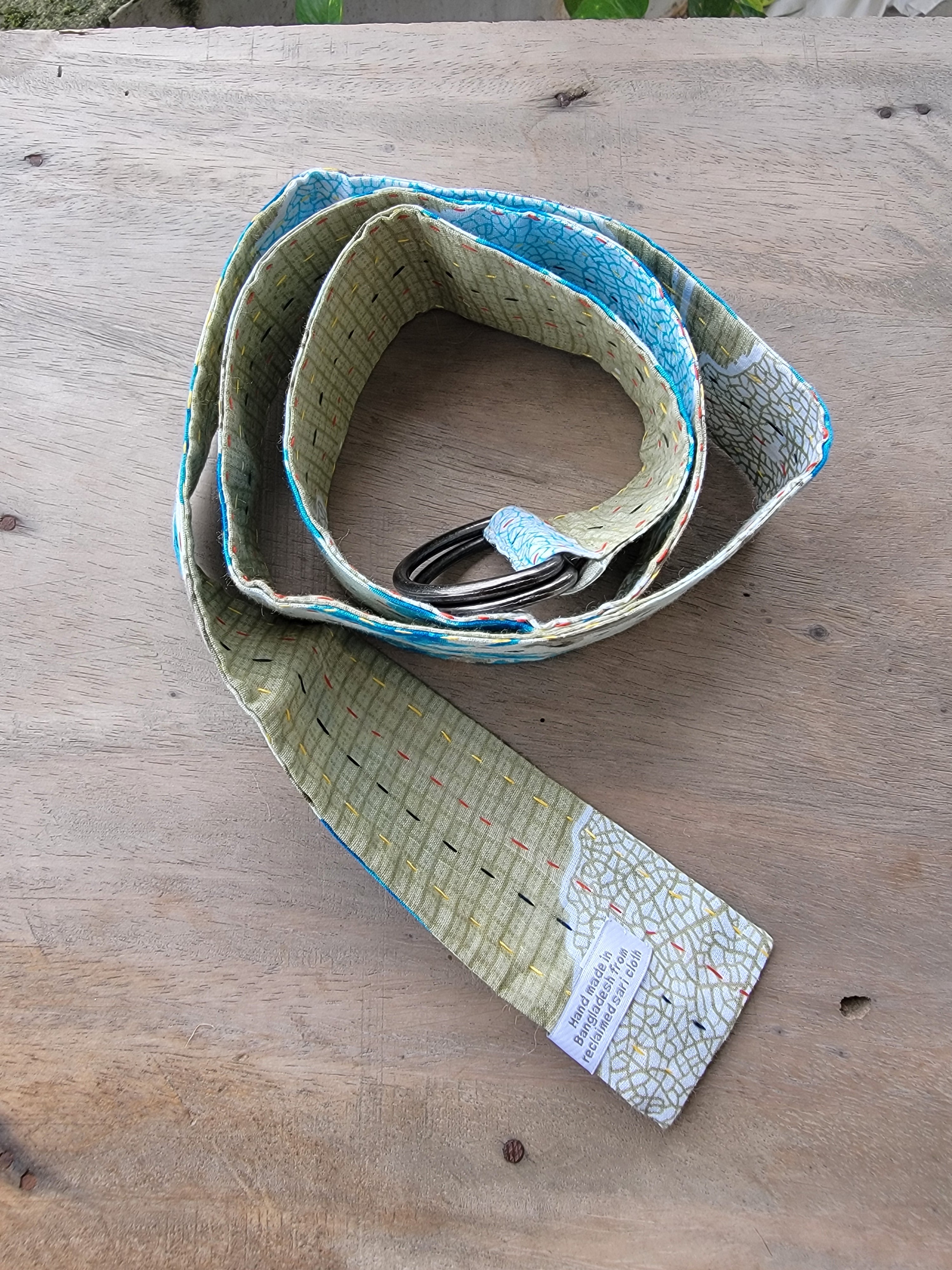 Handmade Kantha Sari Belt | Reversible Upcycled Fabric Belt
