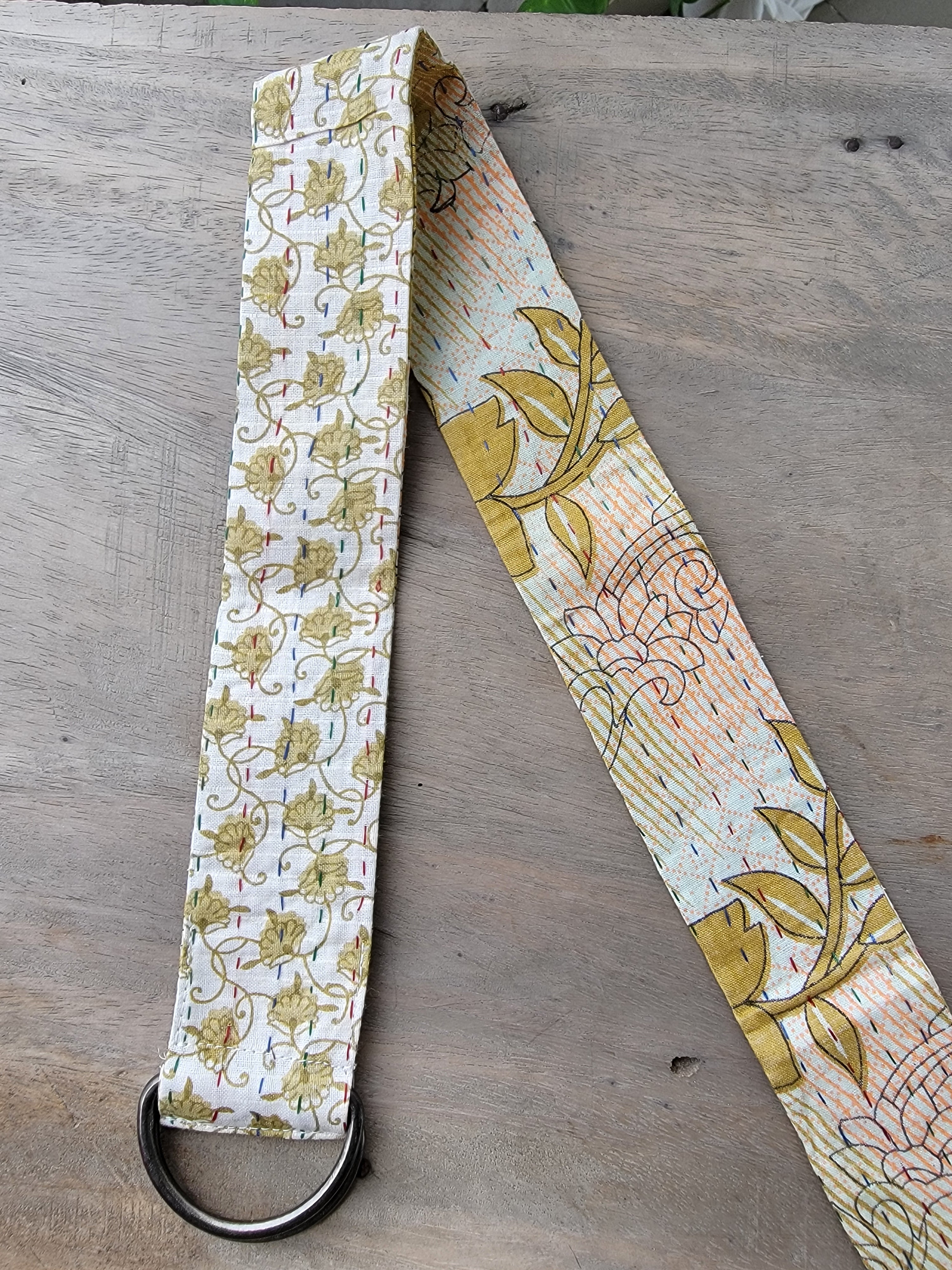 Handmade Kantha Sari Belt | Reversible Upcycled Fabric Belt