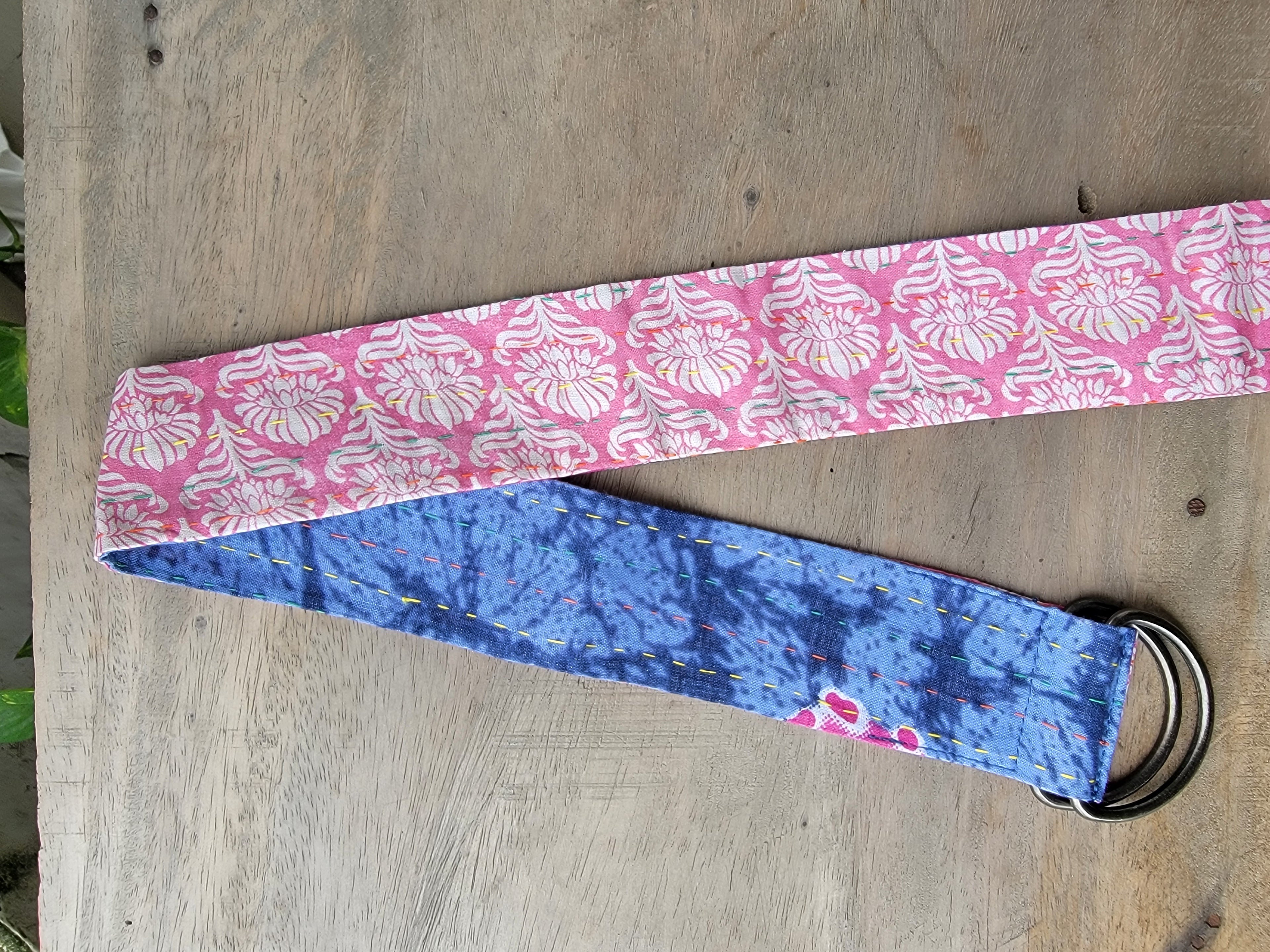 Handmade Kantha Sari Belt | Reversible Upcycled Fabric Belt