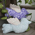Handstitched soft bird decor from colorful sari cloth