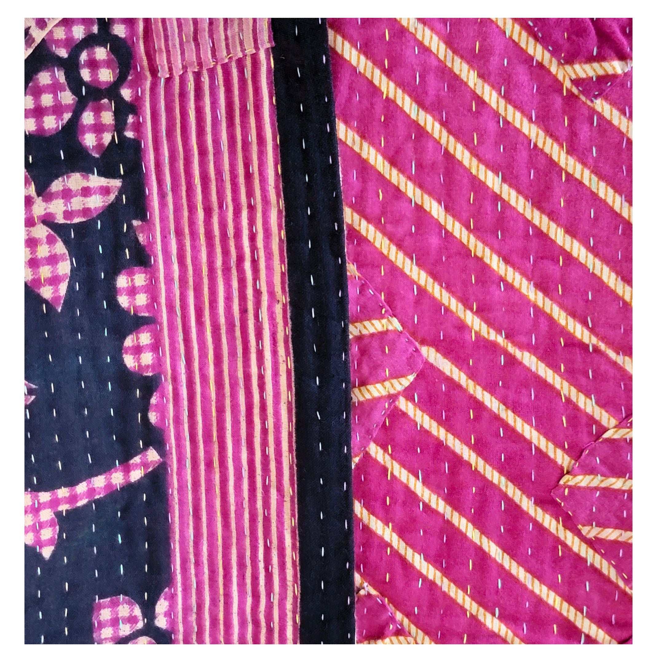 Basha throw blanket in bougainvillea magenta and black