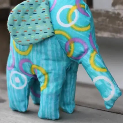 Stuffed Elephant with Kantha Ears
