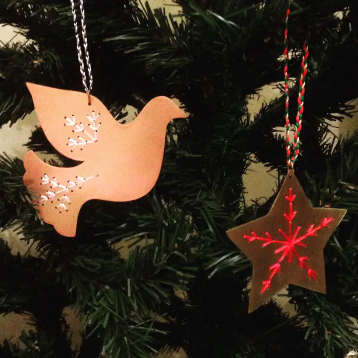 Embroidered Peace Dove Christmas ornament or decor
