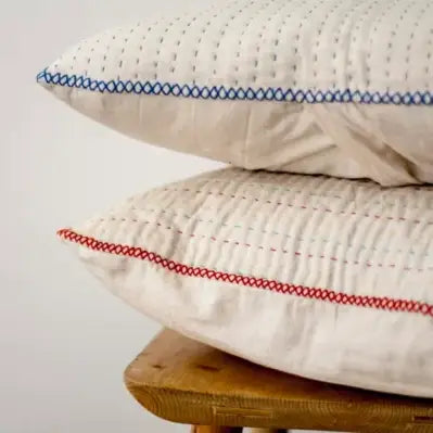Natural kantha cushion cover