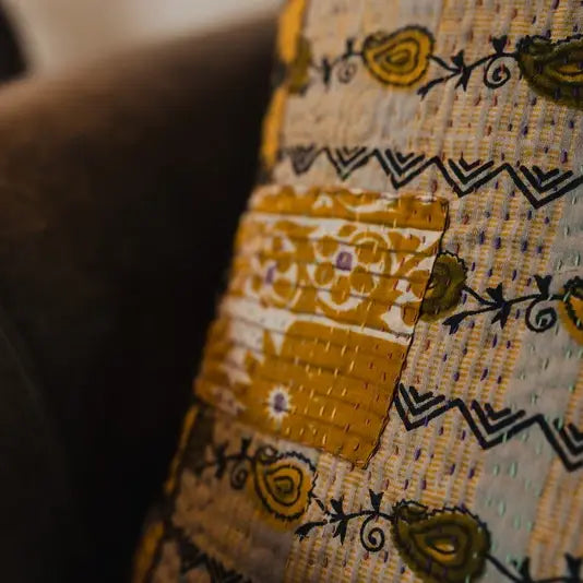 Vintage kantha pillow cover