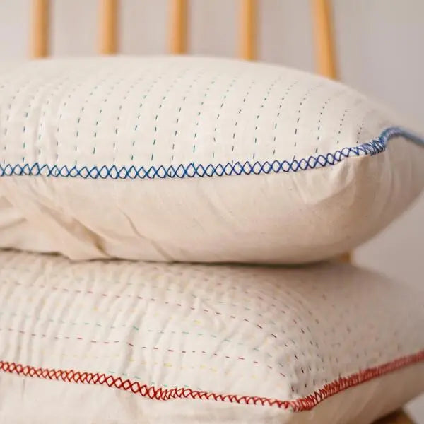 Natural kantha cushion cover