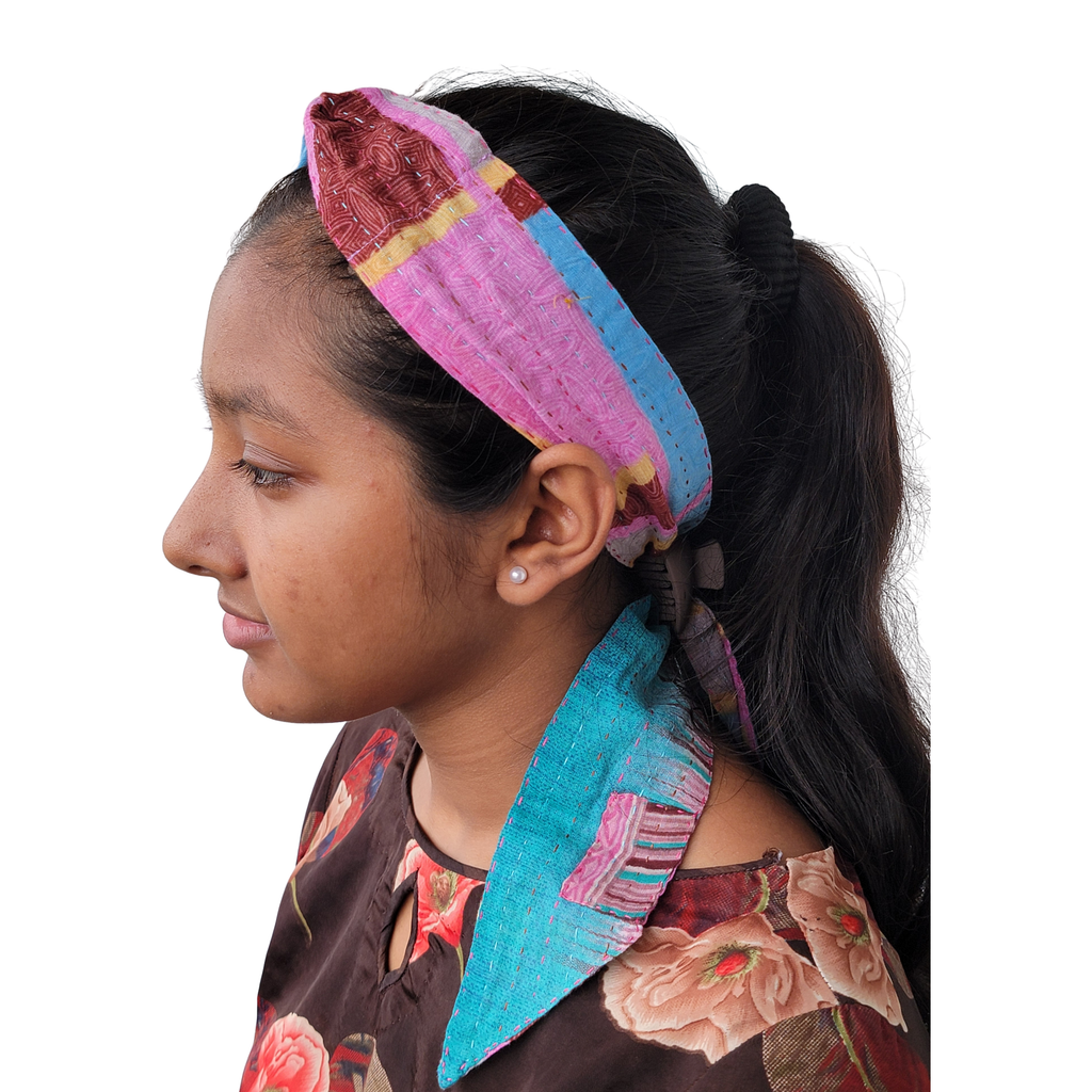 Kantha Hair Wrap in Vintage Cotton