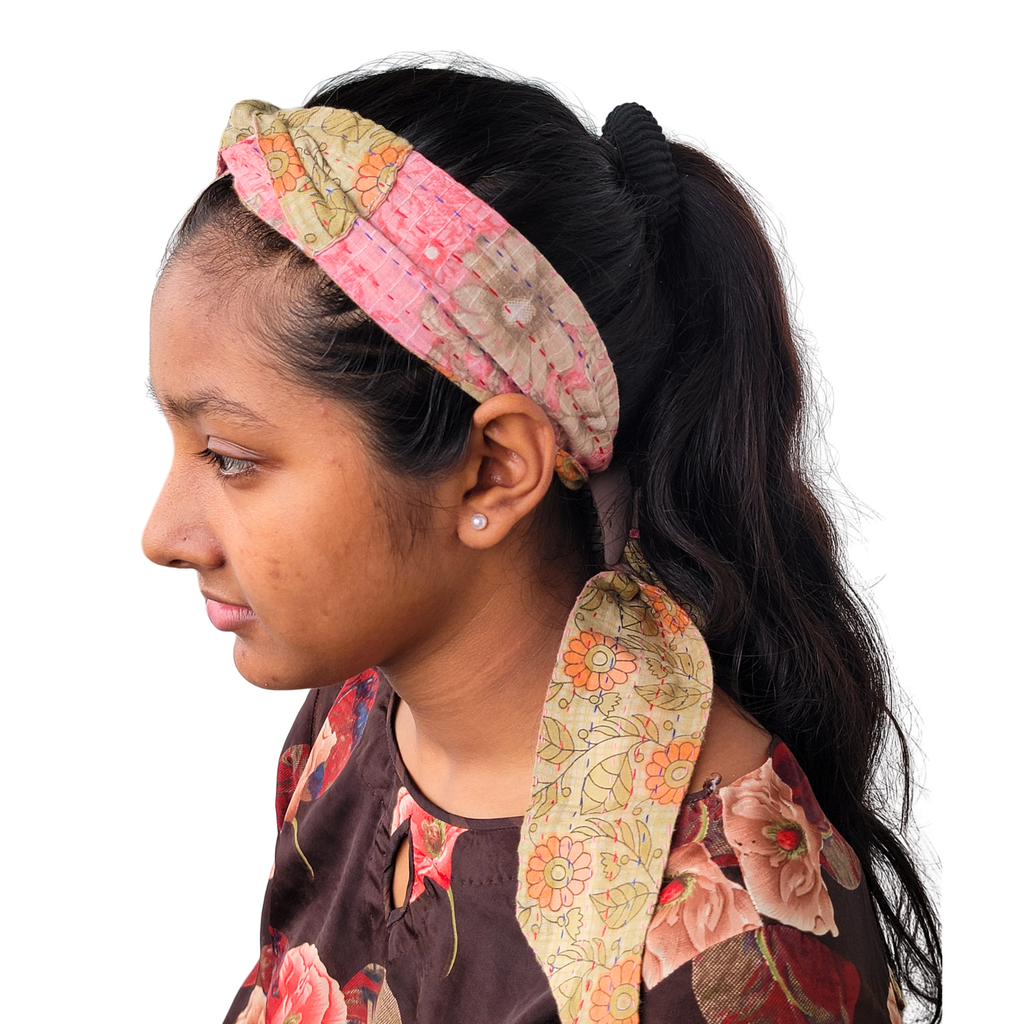 Kantha Hair Wrap in Vintage Cotton