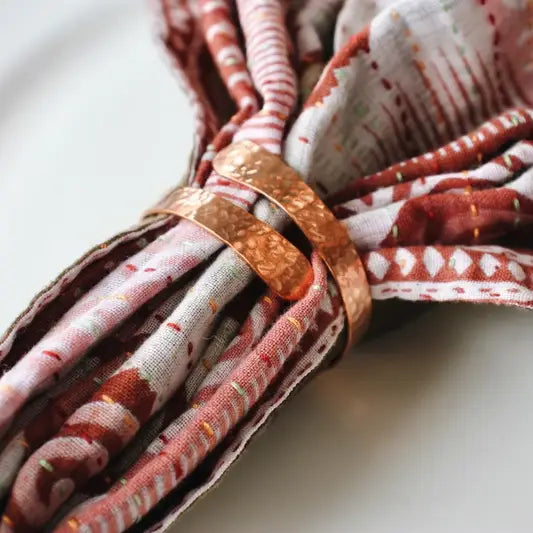 Wrapped Copper Napkin Ring, 4 Pcs Per Set