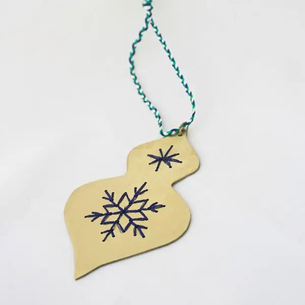 Embroidered Bauble Christmas Ornament