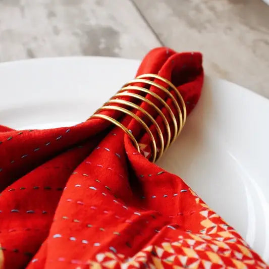 Coiled Brass Napkin Ring, 4 pcs per set