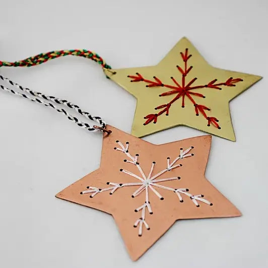 Embroidered Star Christmas Ornament