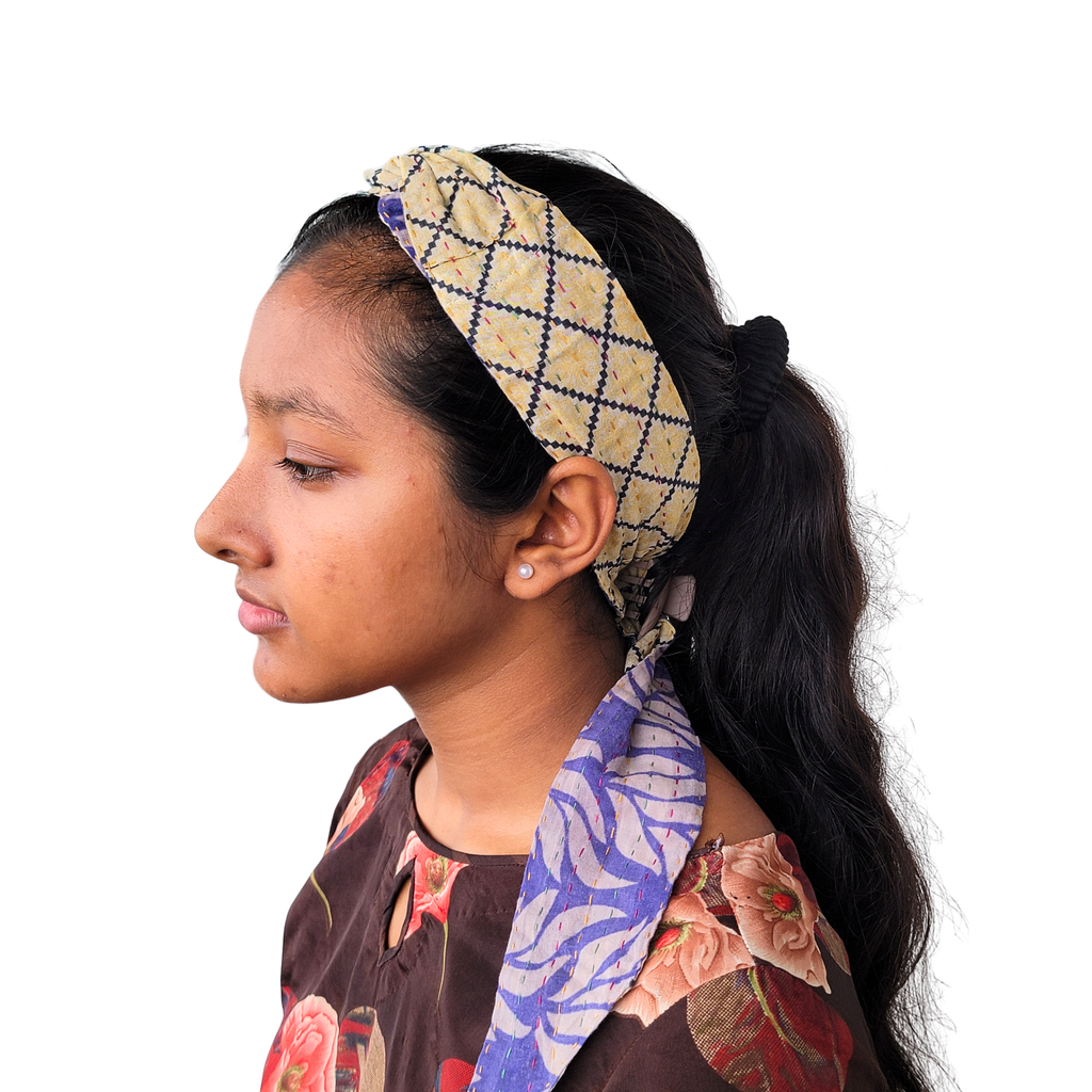 Kantha Hair Wrap in Vintage Cotton