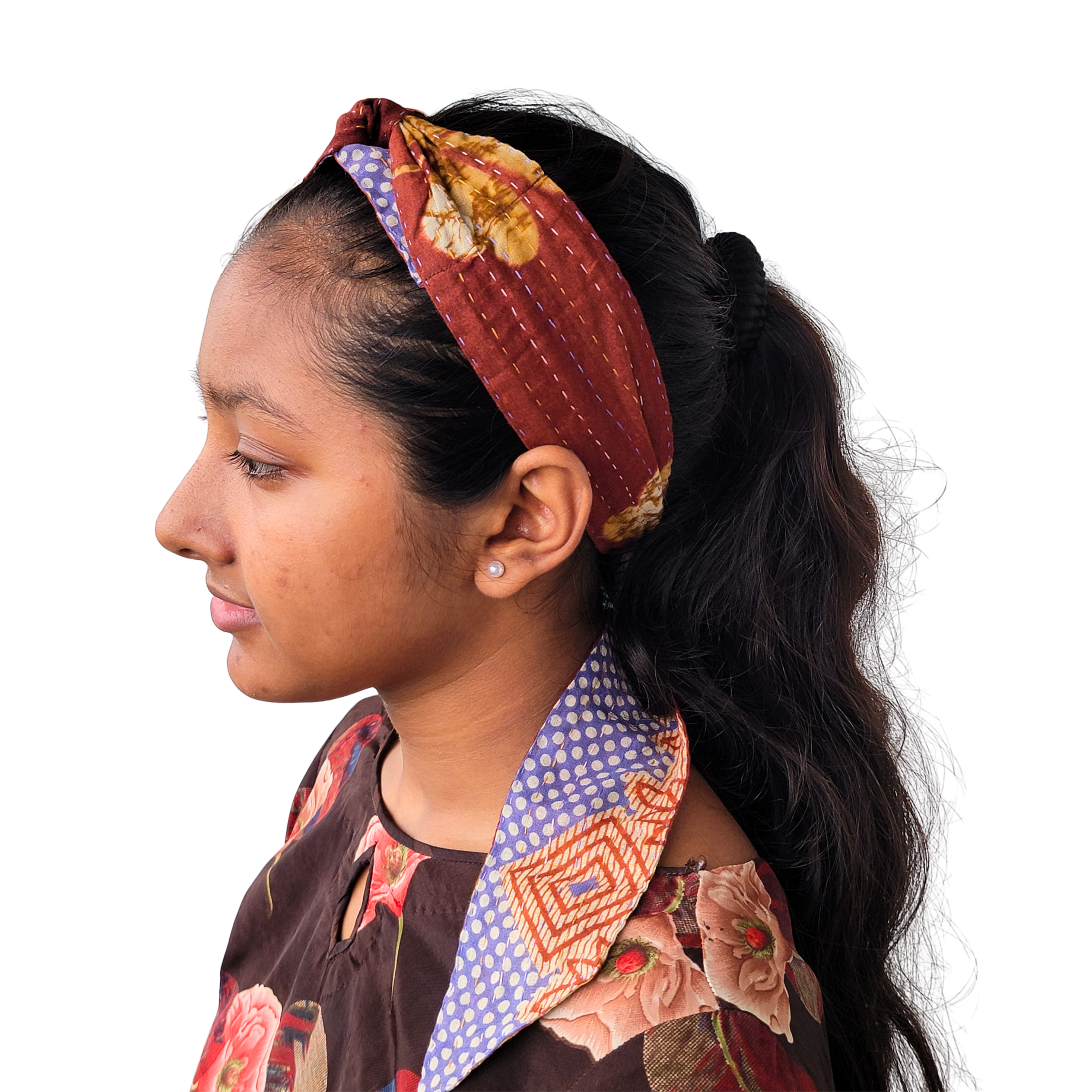Kantha Hair Wrap in Vintage Cotton