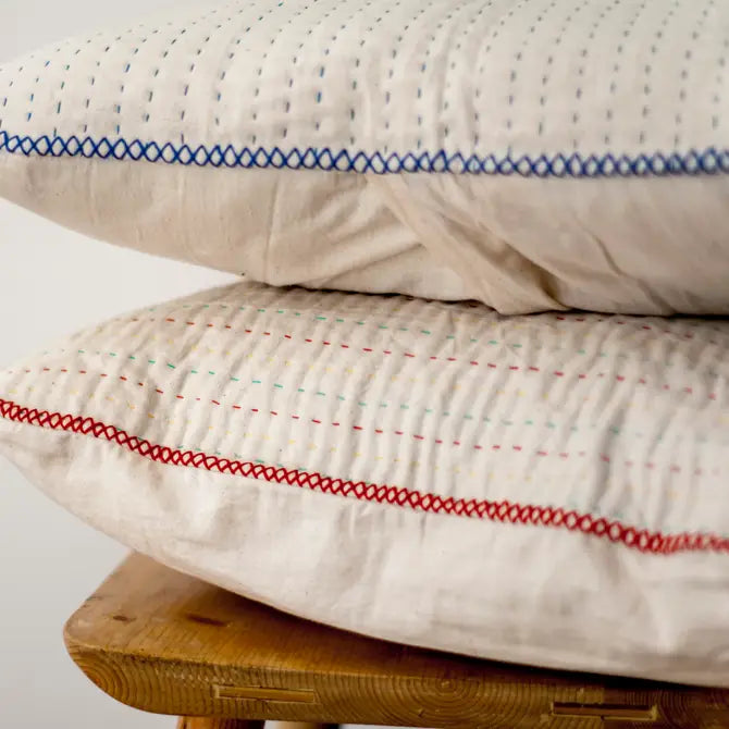 Natural kantha cushion cover