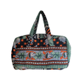 Basha Kantha Mini Duffel Bag in Teal and Black