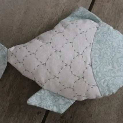 Handstitched fish from colorful sari cloth - ocean theme