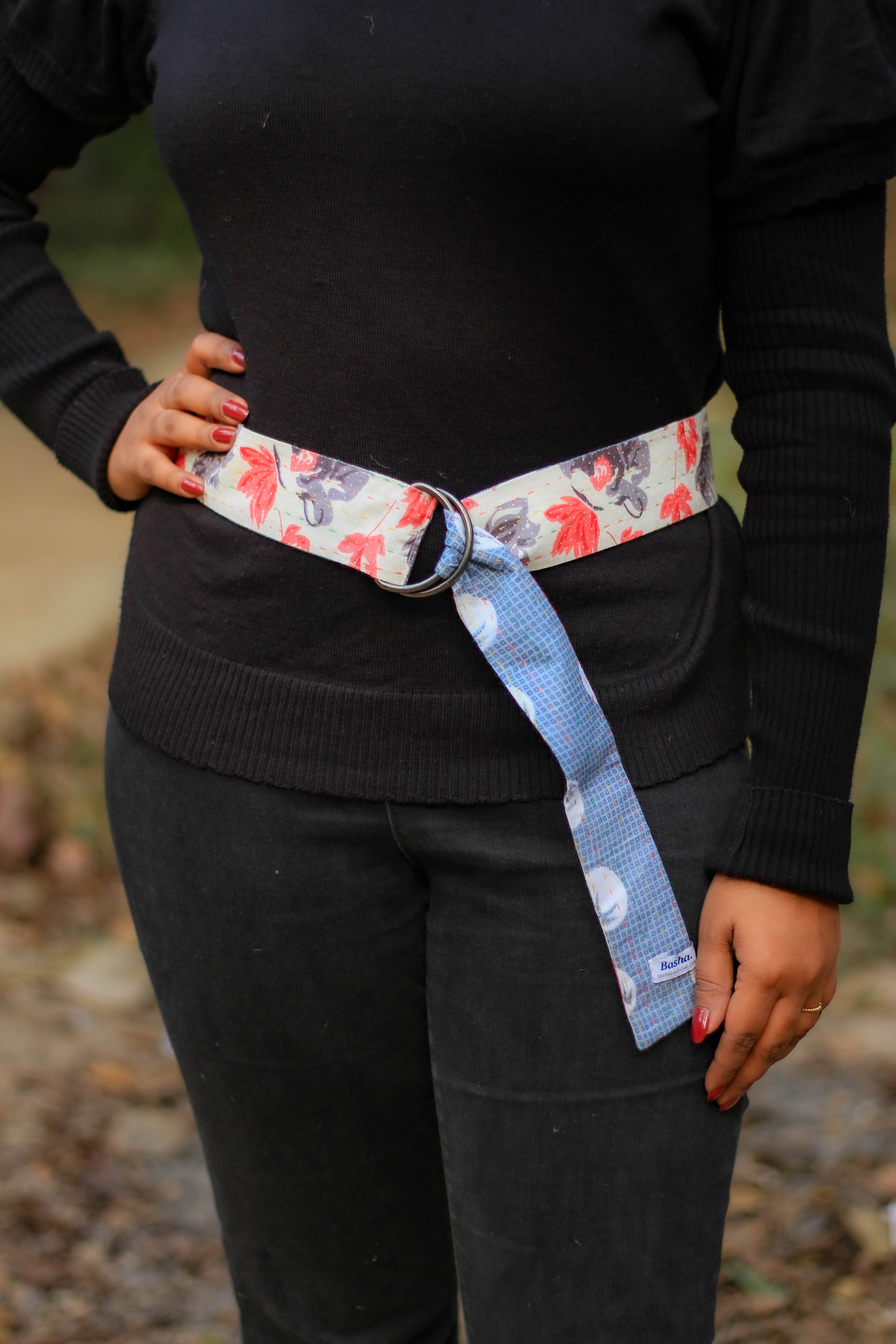 Handmade Kantha Sari Belt | Reversible Upcycled Fabric Belt