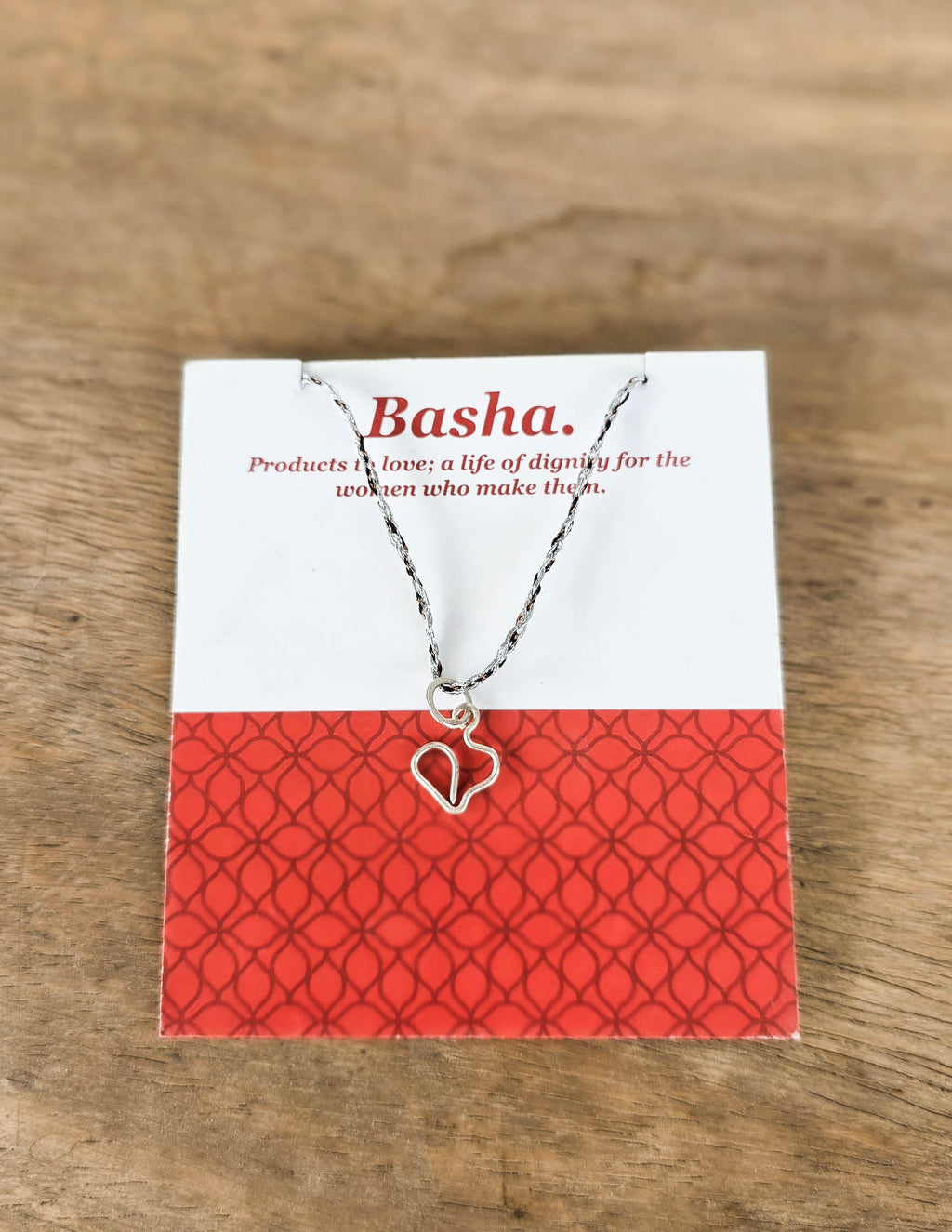 Ethical Mother’s Day Gift Set | Handmade Card, Embroidered Heart & Silver Heart Necklace