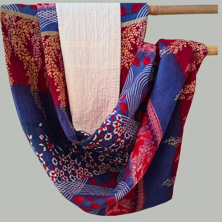 Basha Hand Stitched Exquisite Kantha King Bedspread Quilts