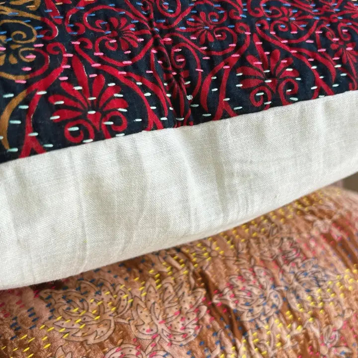Vintage kantha pillow cover