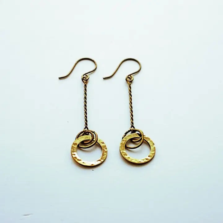 Suspended Circle Brass Earring