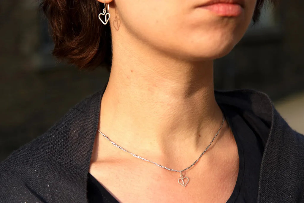 Basha Sterling Silver Heart Earrings