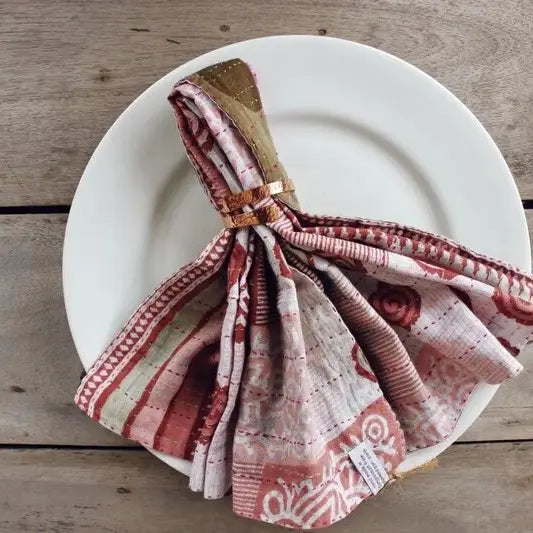 Wrapped Copper Napkin Ring, 4 Pcs Per Set