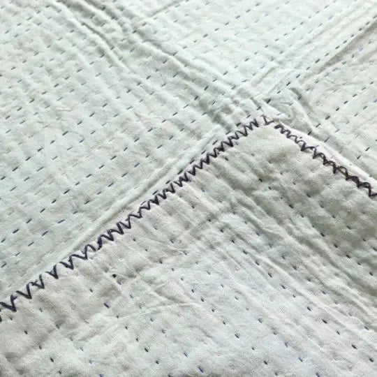 Basha Small Natural Kantha Blanket