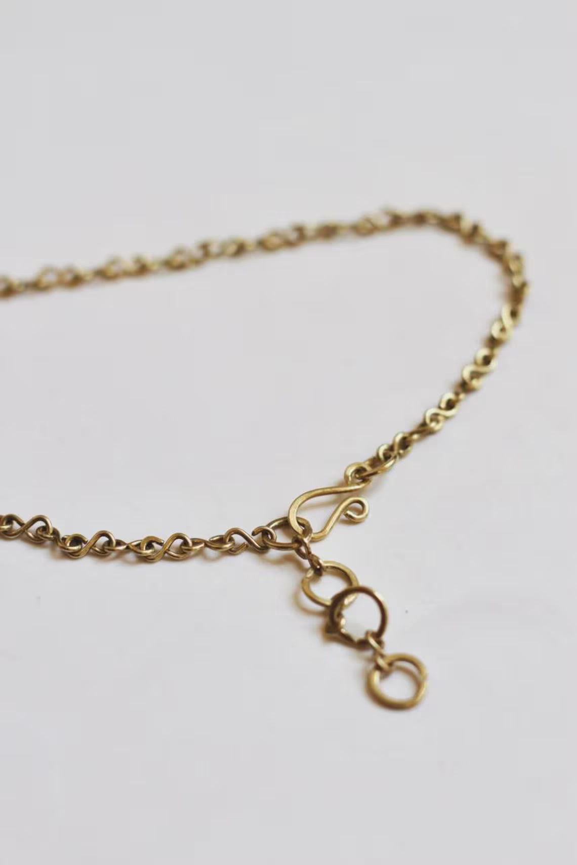 Hammered Brass Semi Circle Necklace, Handmade Jewelry
