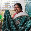 Basha Natural Kantha Blanket with Recycled Sari Backing