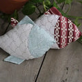 Handstitched fish from colorful sari cloth - ocean theme