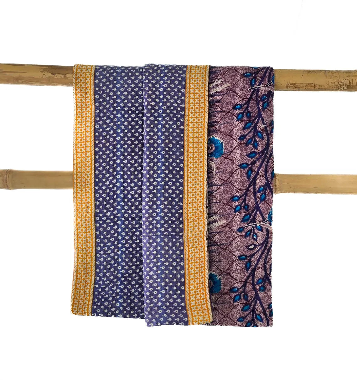 Basha Small Kantha Blanket in Blue