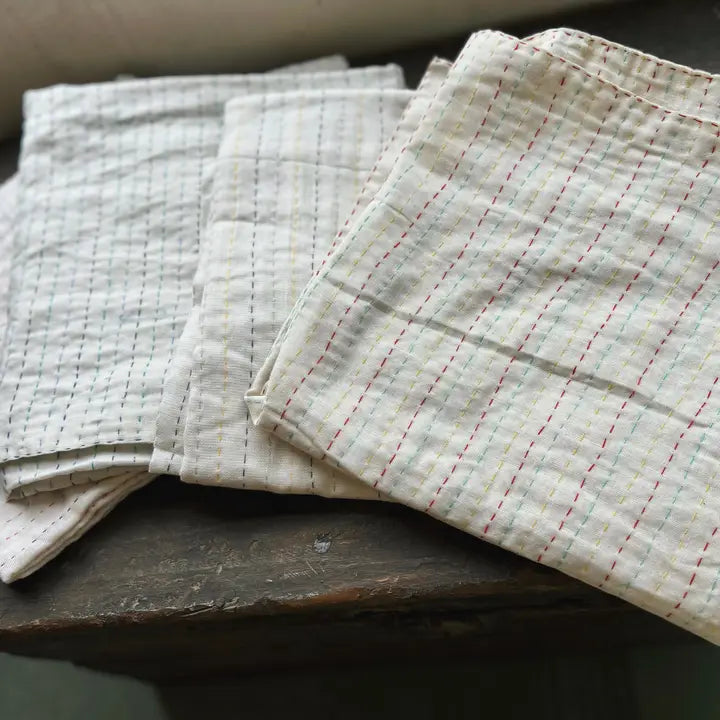 Basha Small Natural Two-Layer Kantha Blanket