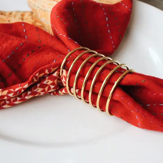 Coiled Brass Napkin Ring, 4 pcs per set