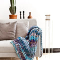 Chunky knit recycled cloth unique, one of a kind blanket