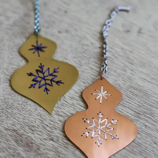 Embroidered Bauble Christmas Ornament