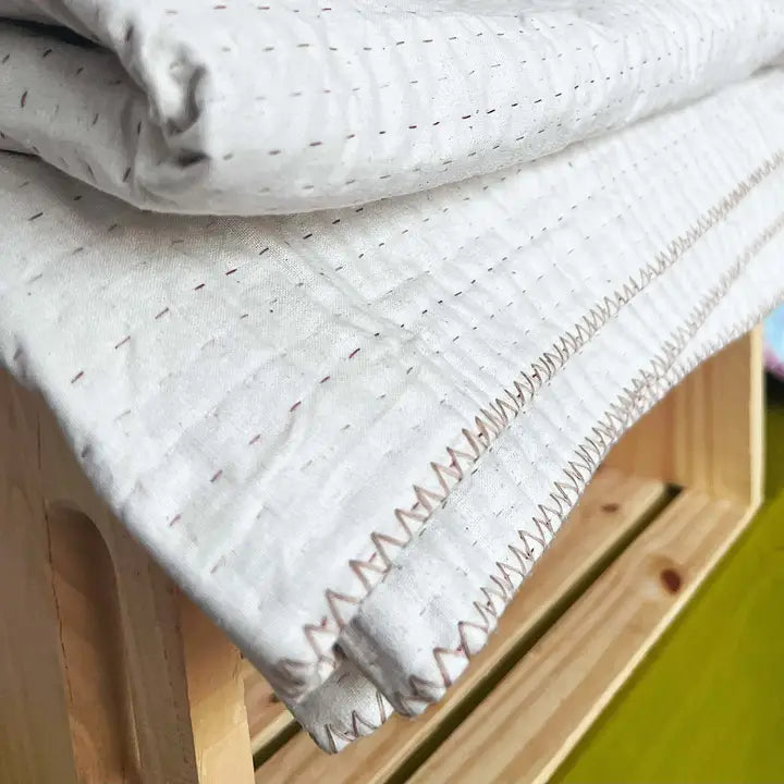 Basha Natural/Unbleached Cotton Twin Blanket