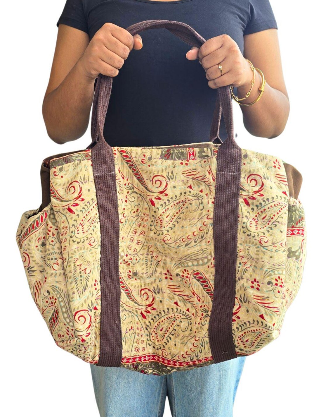 Basha Kantha Everyday Bag in Beige