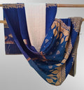 Basha Kantha King Bedspreads from Vintage Cotton-Blue and Beige